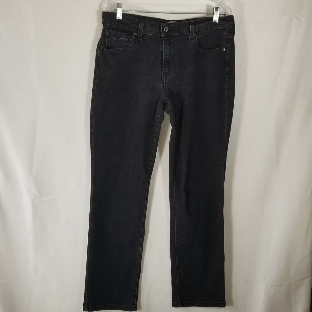 Levi's 505 Straight Leg Jeans Women's Size 12M Soft Black Stretch Denim Mid-rise